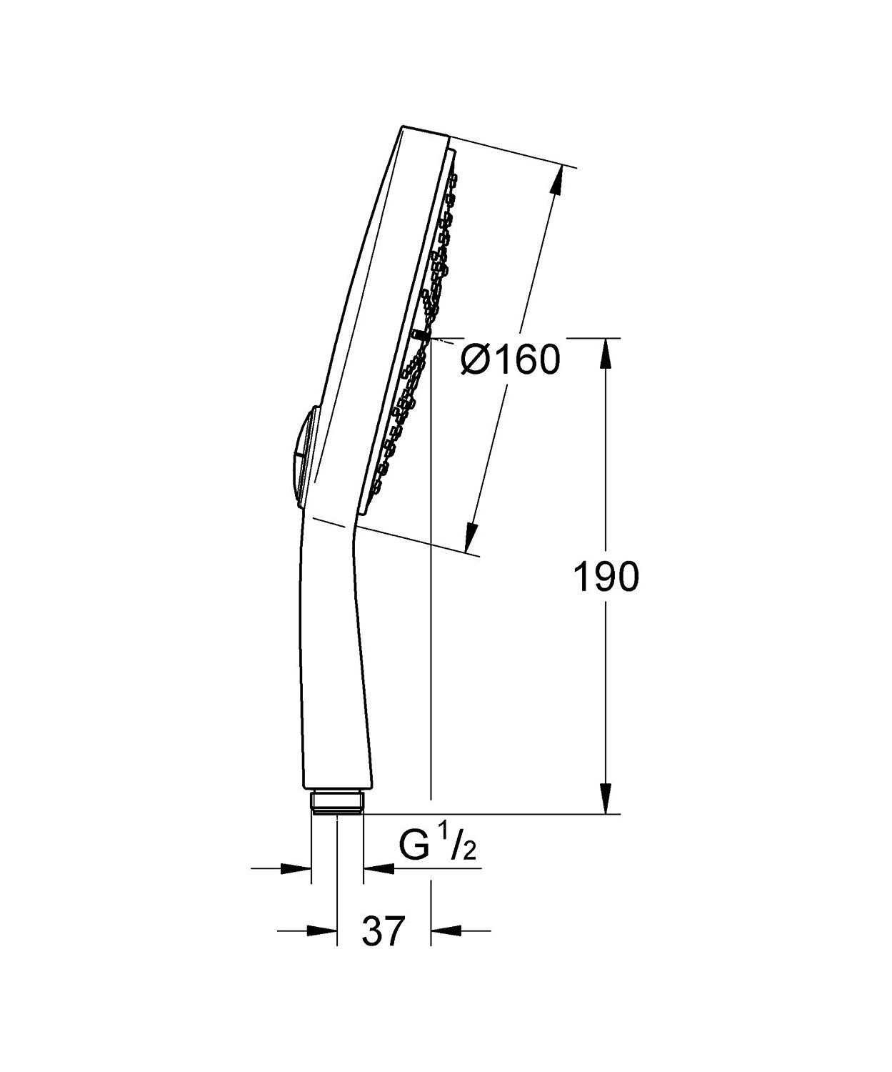 Berlinbuy Grohe 160 27668000 Power Soul Shower Head